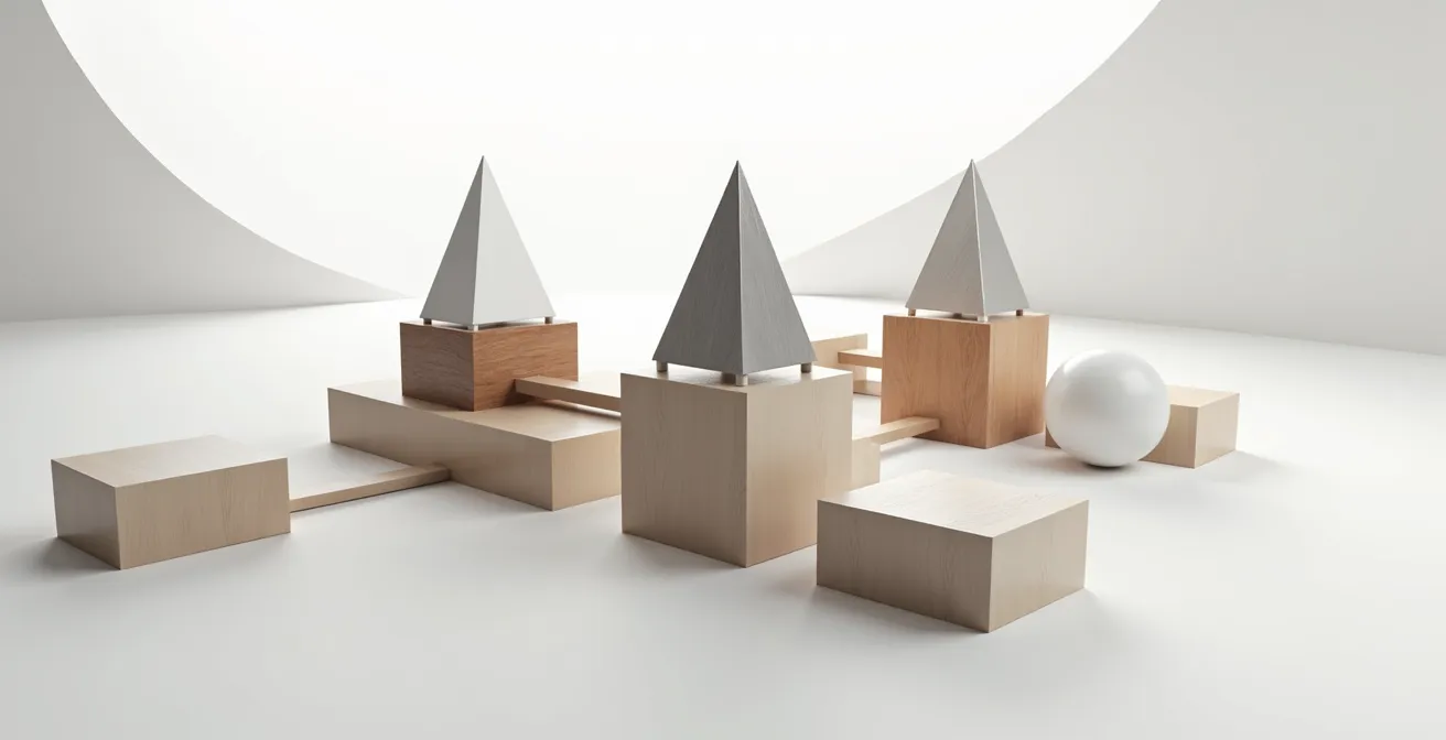 Visual representation of T-shaped learning model with interconnected course modules